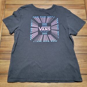 VANS Graphic SS Junior Black Unisex Tee "Off The Wall" Square - Size Junior XL